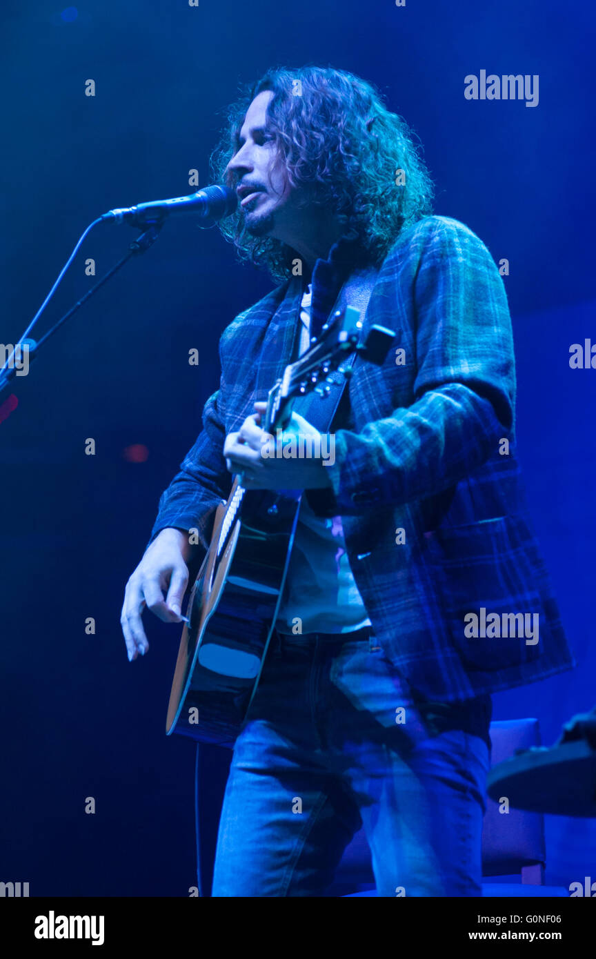 Chris Cornell on his “Higher Truth” Tour, live at Birmingham’s Symphony Hall, on Monday 2nd May 2016 Stock Photo