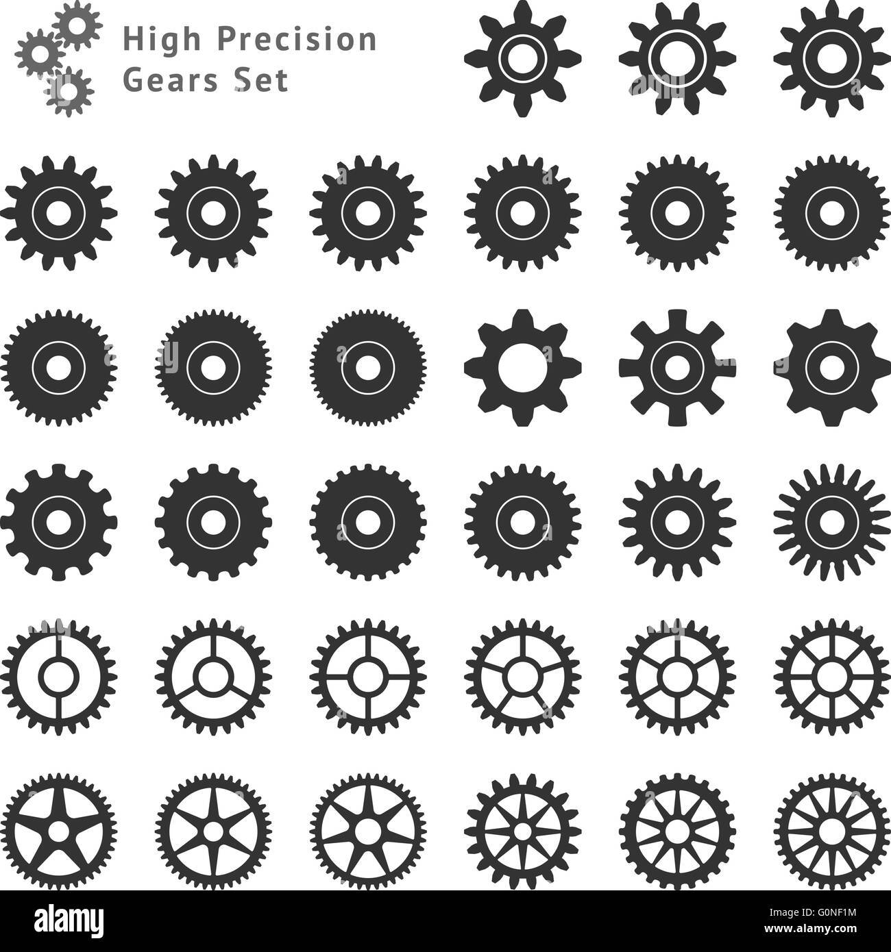 Cogwheels silhouette Black and White Stock Photos & Images - Alamy