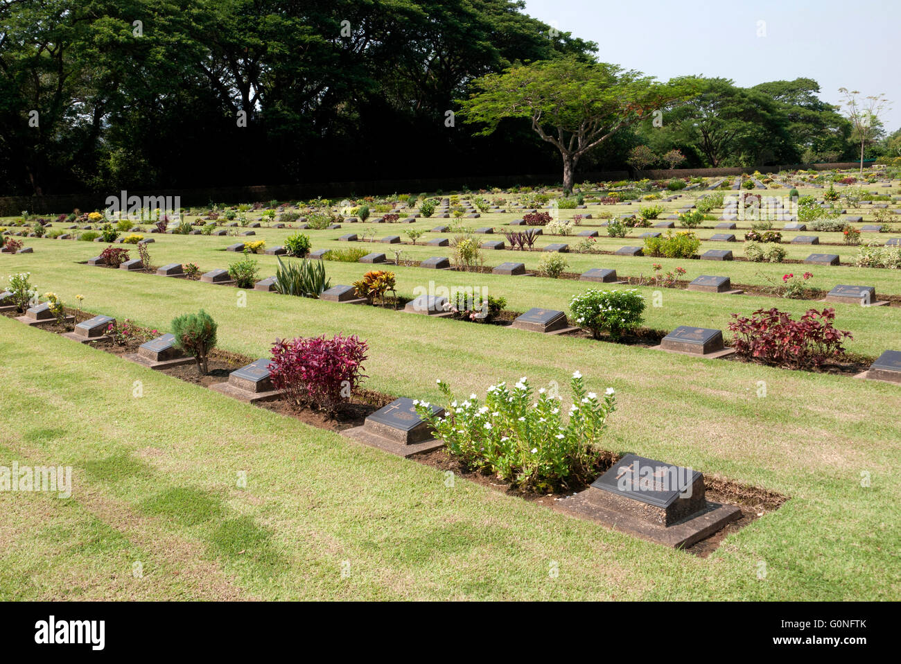 Chungkai Cemetery, Kanchanaburi, Thailand Stock Photo