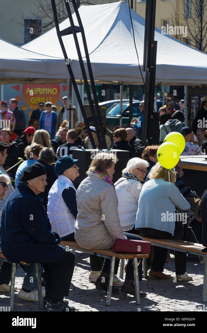First of May celebration at Hämeenlinna Market square in Hämeenlinna Finland Stock Photo