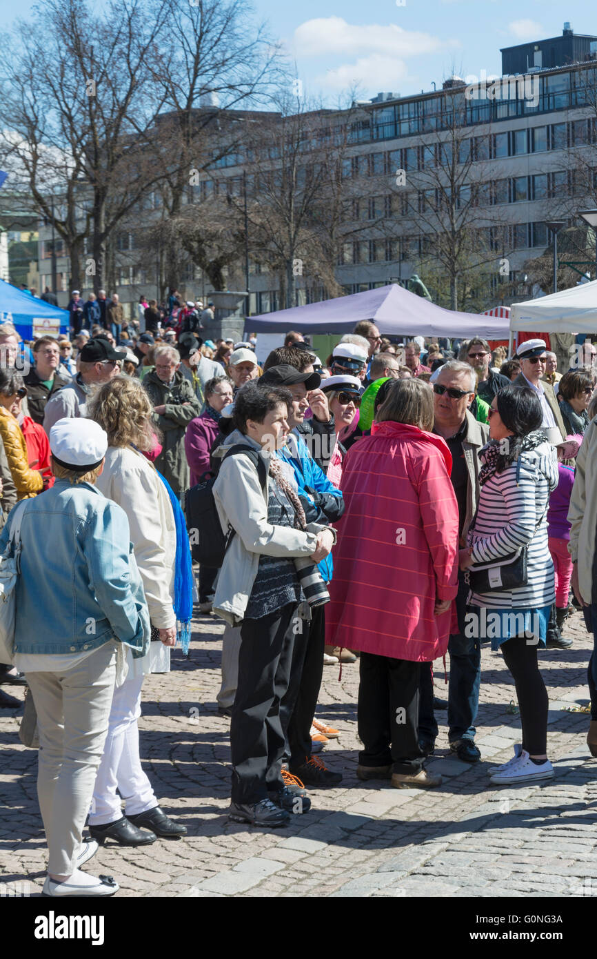 First of May celebration at Hämeenlinna Market square in Hämeenlinna Finland Stock Photo