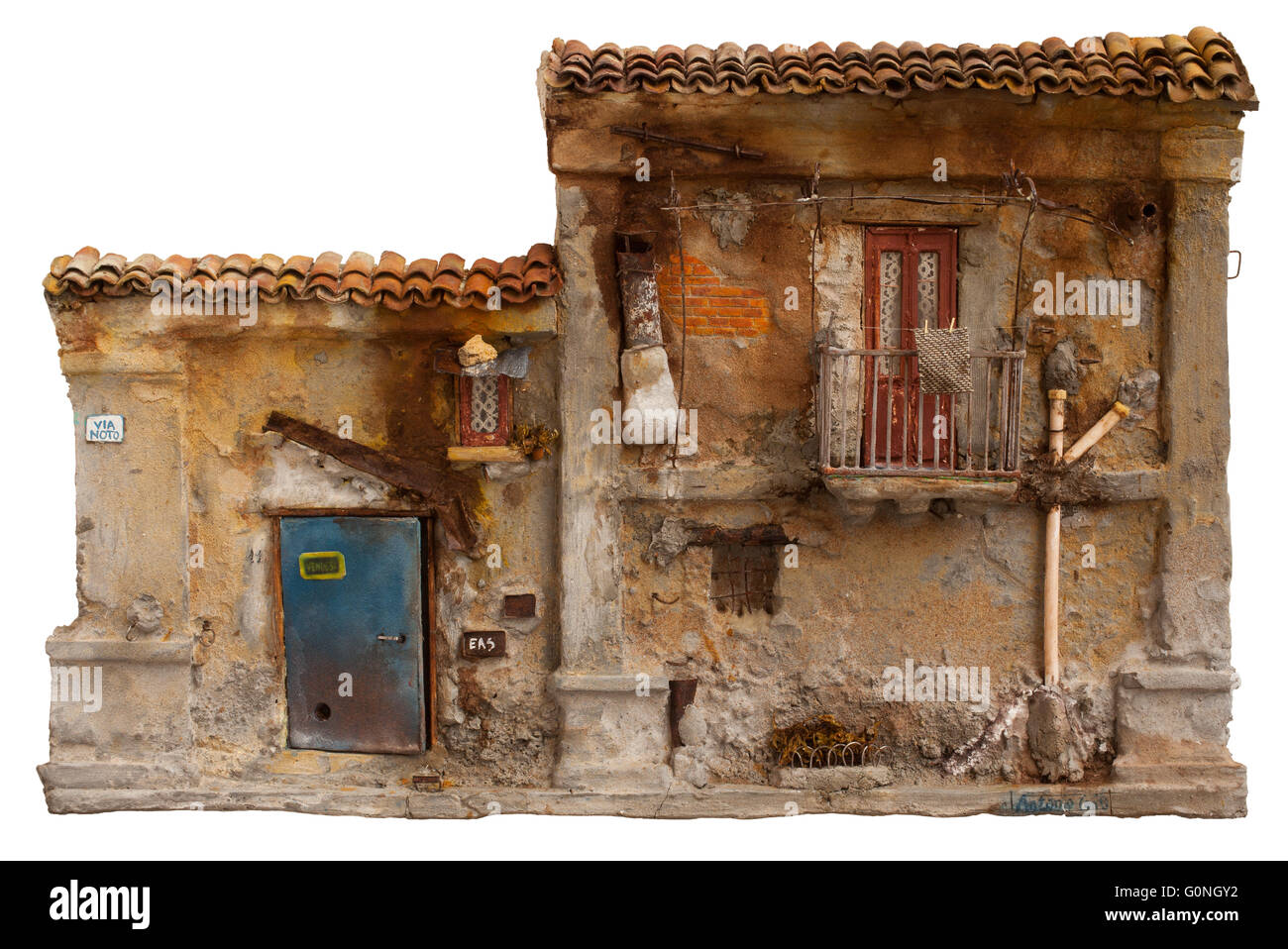 Artistic miniature of ancient sicilian poor house Stock Photo
