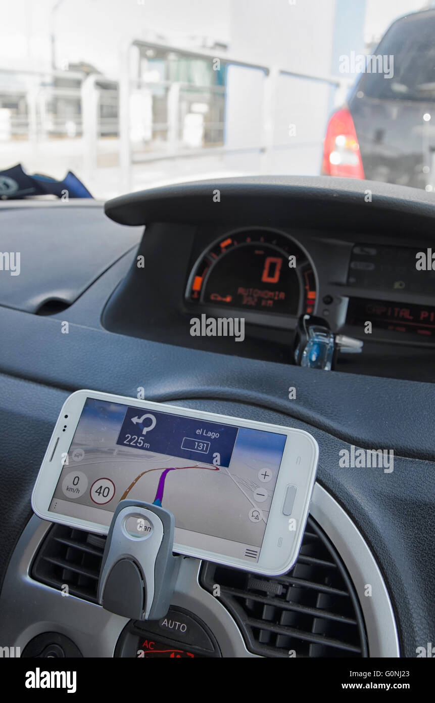 Doityourself navigation system in a car Stock Photo Alamy