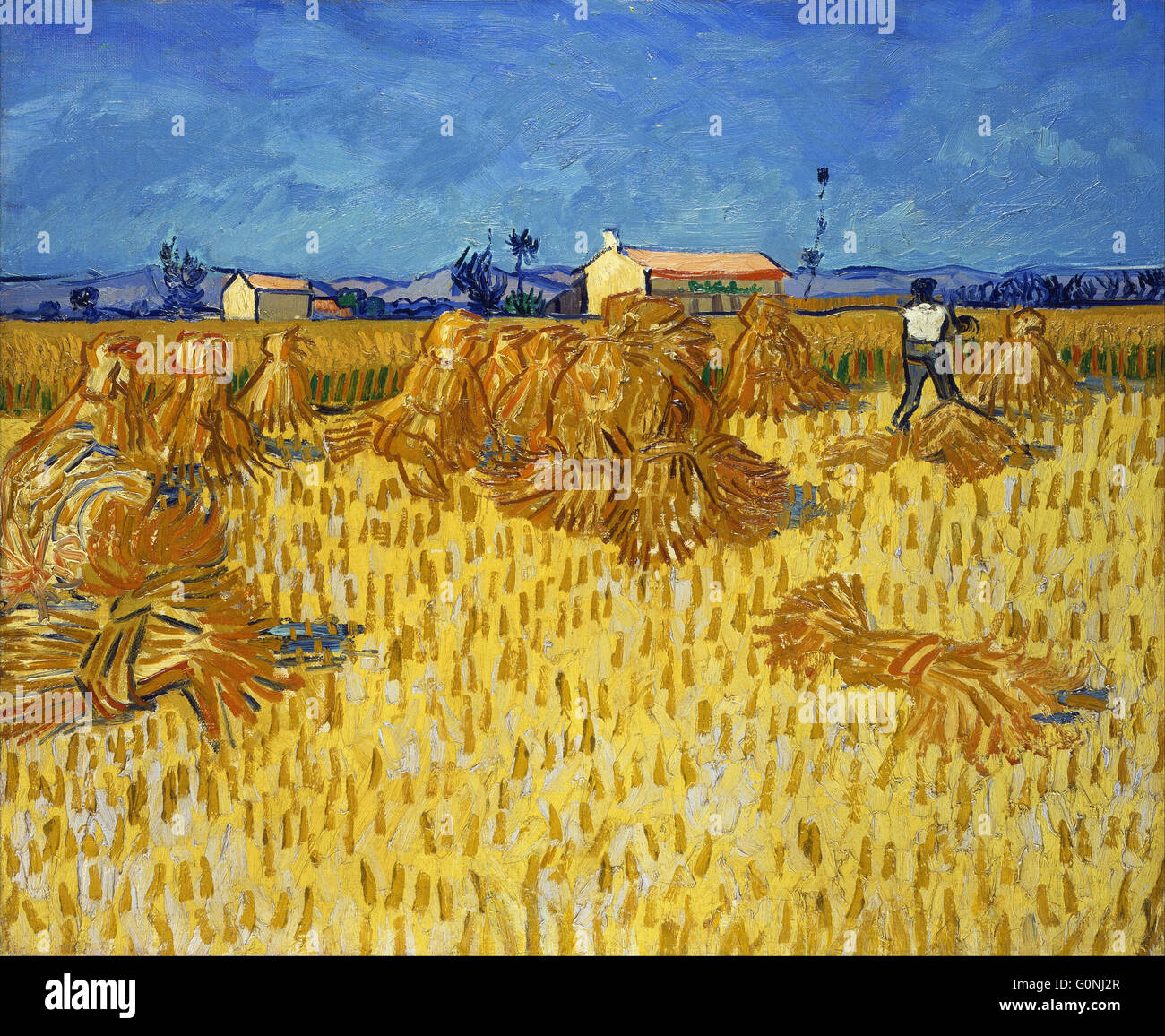 Vincent Van Gogh - Corn Harvest in Provence Stock Photo