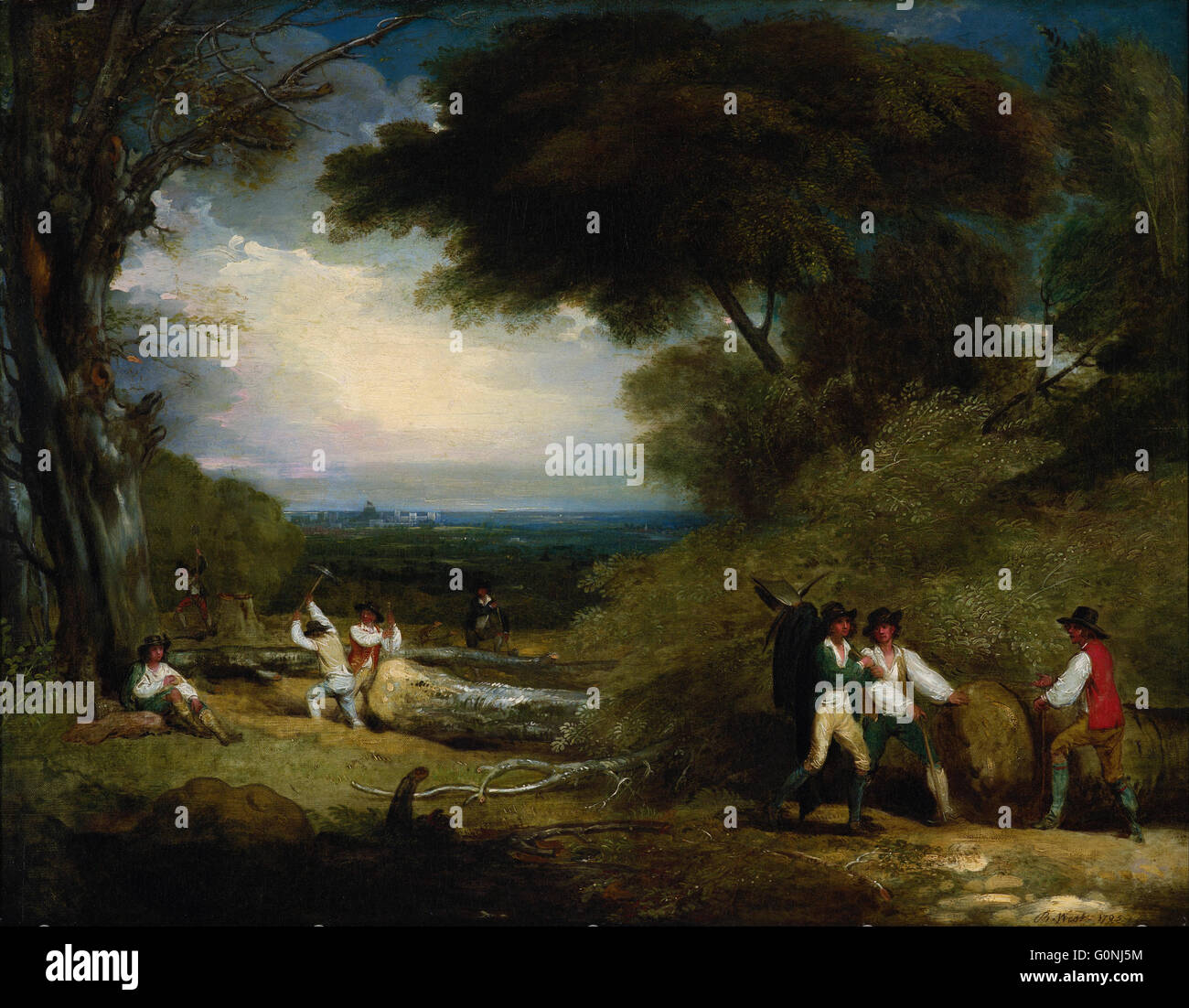 West, Benjamin Woodcutters in Windsor Park Stock Photo Alamy