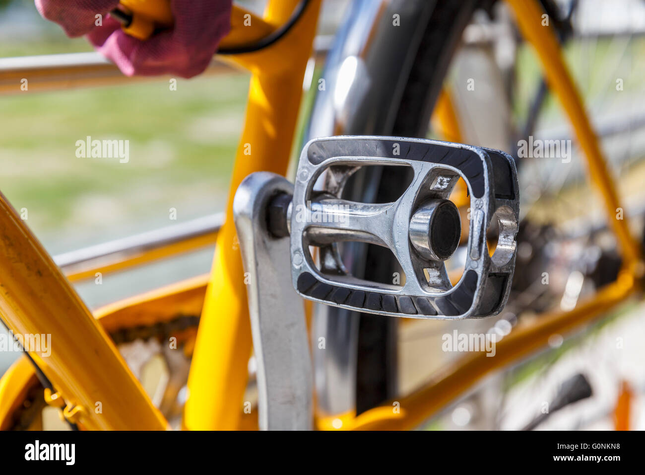 Bicycle pedal.Closeup Stock Photo
