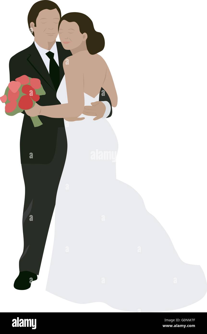 Wedding couple clip art, isolated vector Stock Vector Image & Art ...