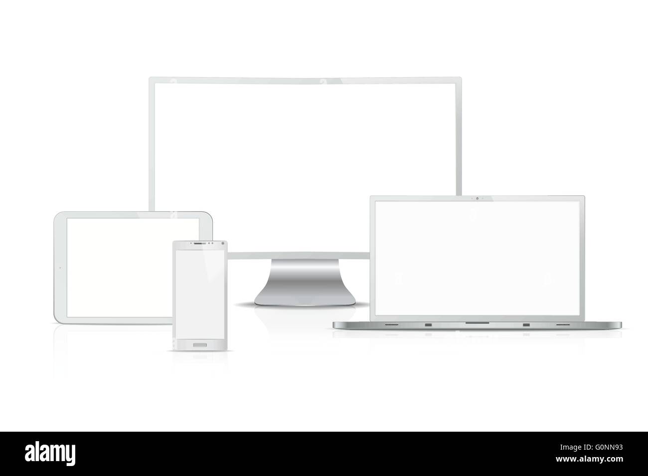 Vector of Non Branded Electronic devices. Steel. Front view. Copy Space ...
