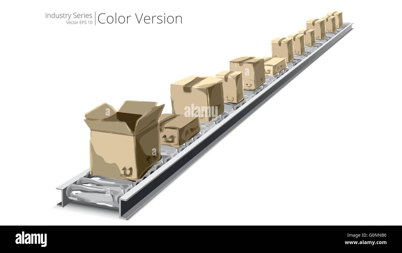 Vector illustration of conveyor belt, Color Series Stock Vector Image