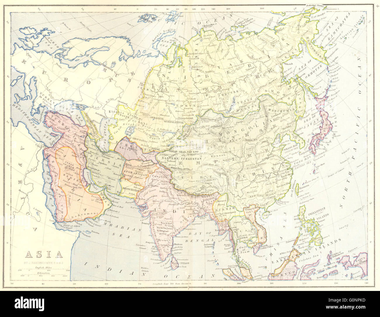 19th Century Map Asia High Resolution Stock Photography and Images - Alamy