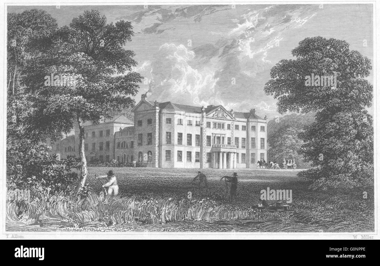 DEVON: Saltram House (The seat of John Parker, Earl of Morley DCL FRS), 1829 Stock Photo
