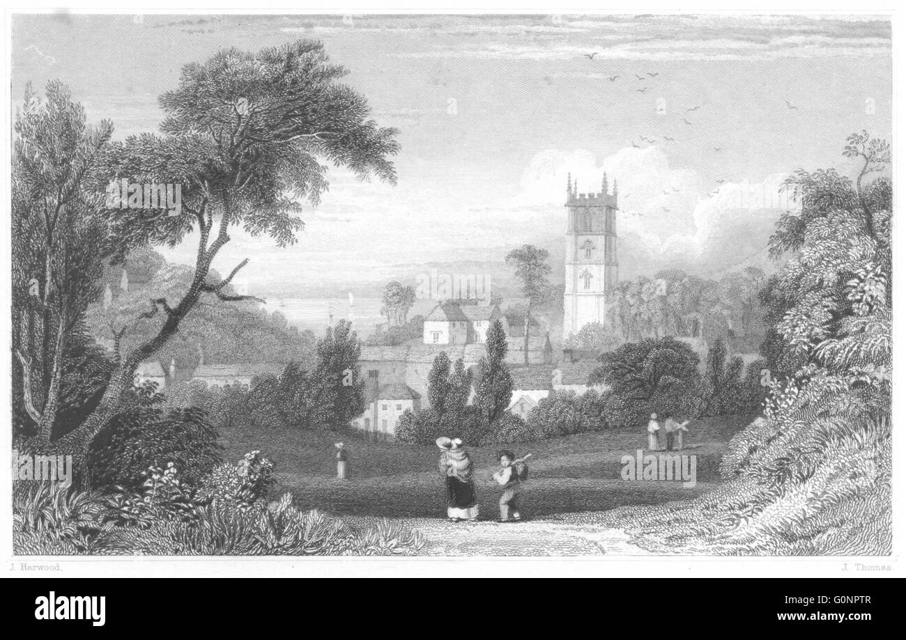 DEVON: Berrynarbor, near Ilfracombe, antique print 1829 Stock Photo