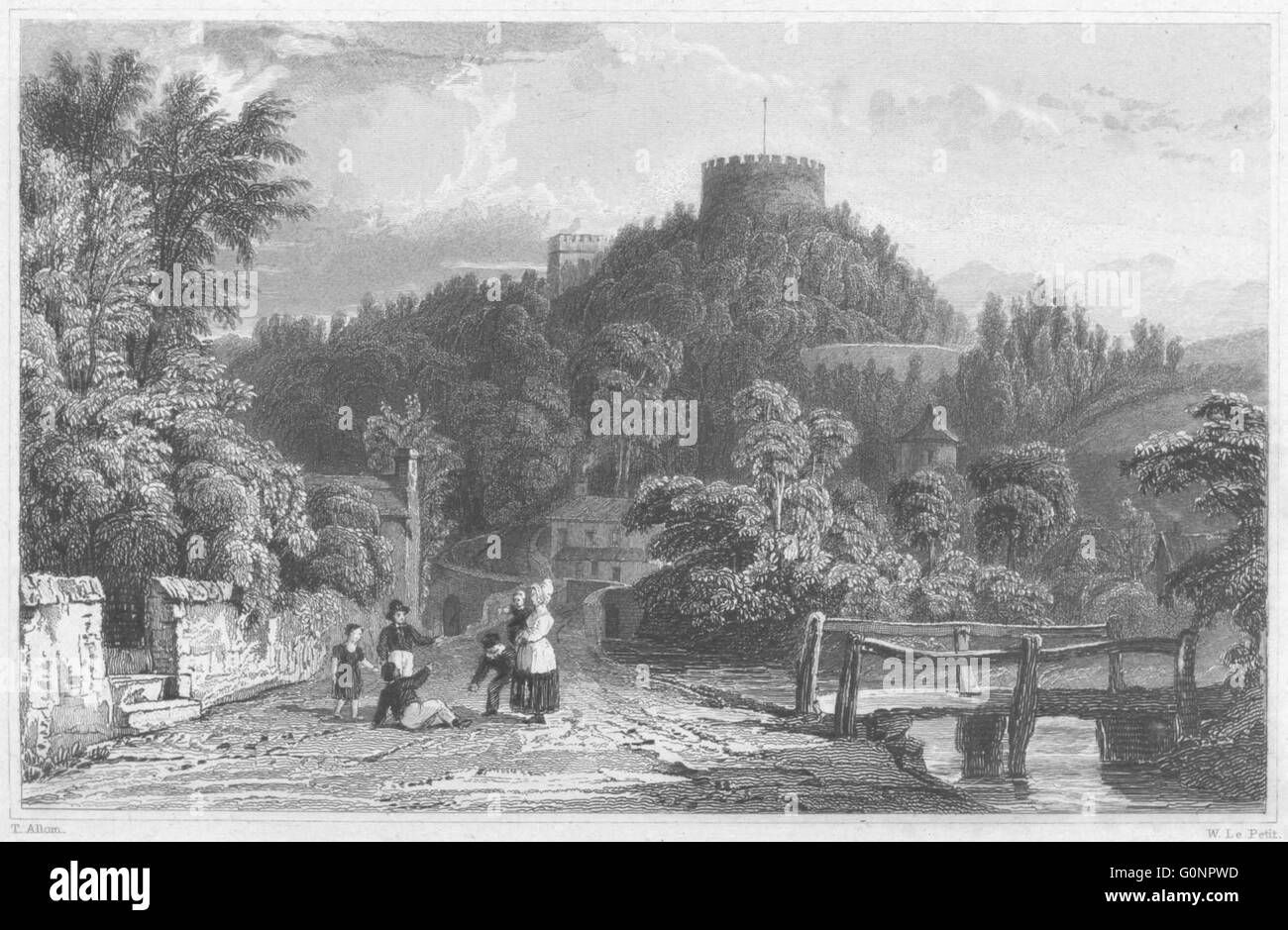 CORNWALL: Trematon-Castle (The residence of Benjamin Tucker Esq), print 1831 Stock Photo