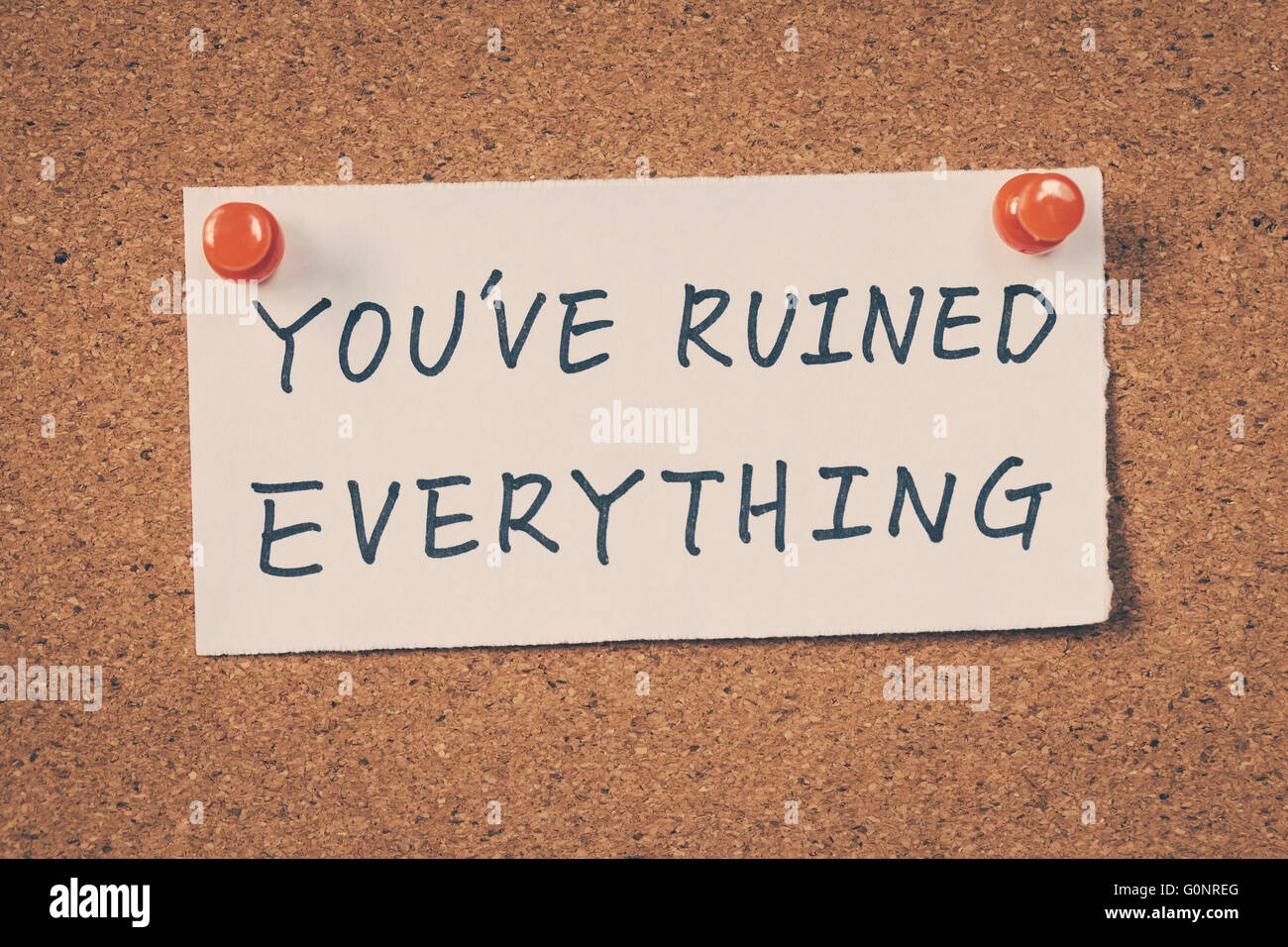 You've ruined everything Stock Photo Alamy