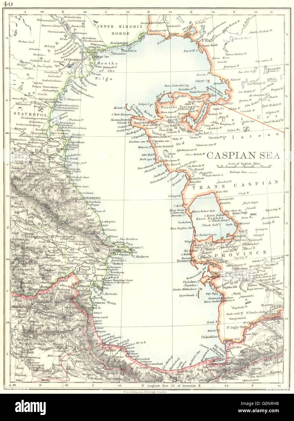 Vintage map of the caspian sea hi-res stock photography and images - Alamy