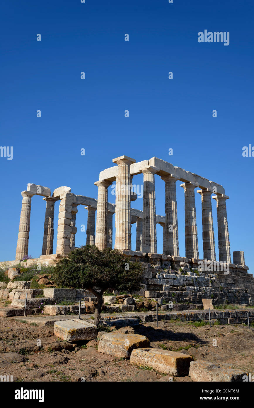 Temple of Poseidon in cape Sounio, Attica, Greece Stock Photo - Alamy