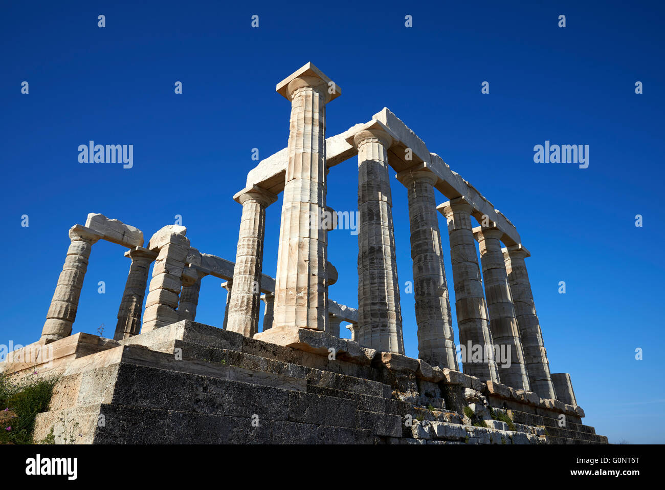 Temple of Poseidon in cape Sounio, Attica, Greece Stock Photo - Alamy