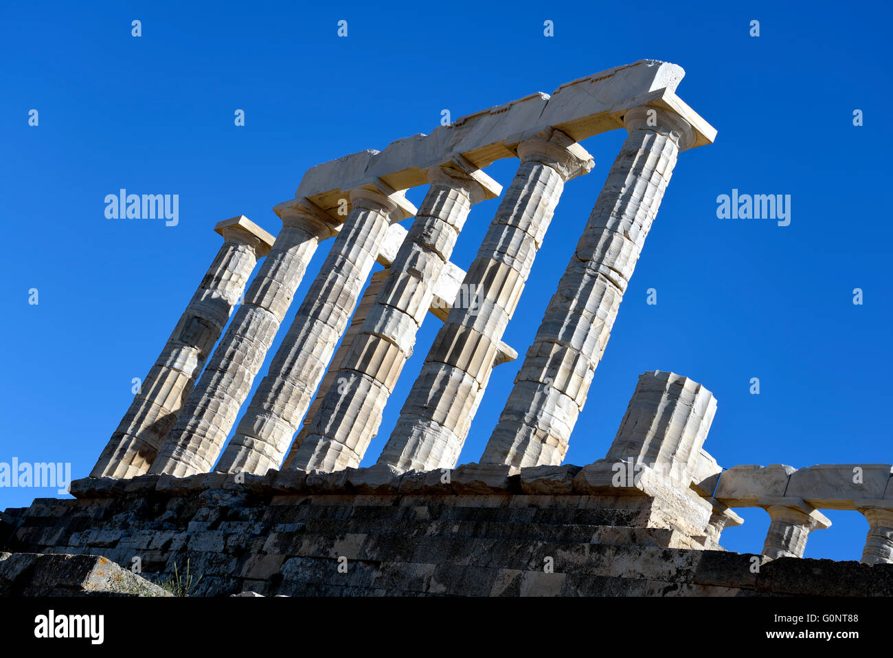 Temple of Poseidon in cape Sounio, Attica, Greece Stock Photo - Alamy