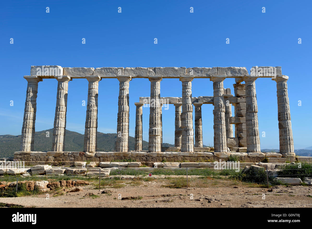 Temple of Poseidon in cape Sounio, Attica, Greece Stock Photo - Alamy