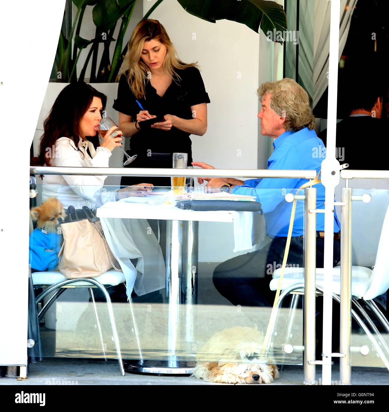 Lisa Vanderpump and her husband Ken Todd have lunch at Villa Blanca