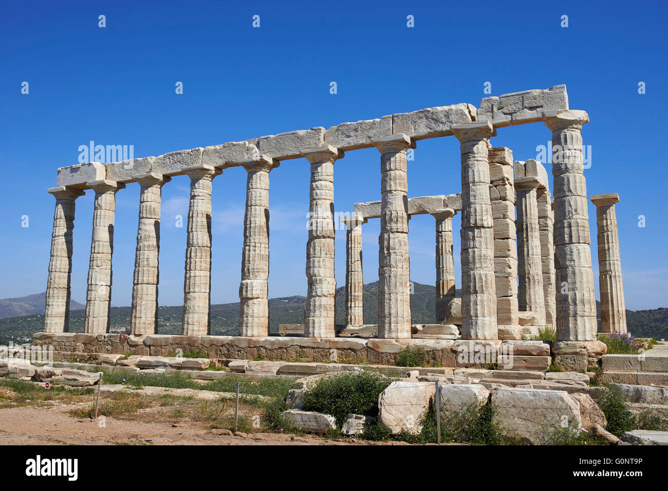Temple of Poseidon in cape Sounio, Attica, Greece Stock Photo - Alamy