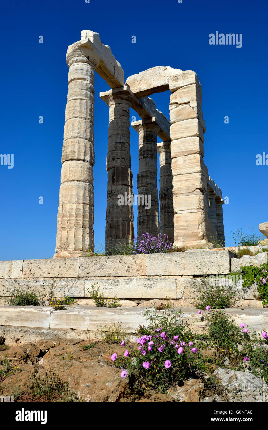 Temple of Poseidon in cape Sounio, Attica, Greece Stock Photo - Alamy