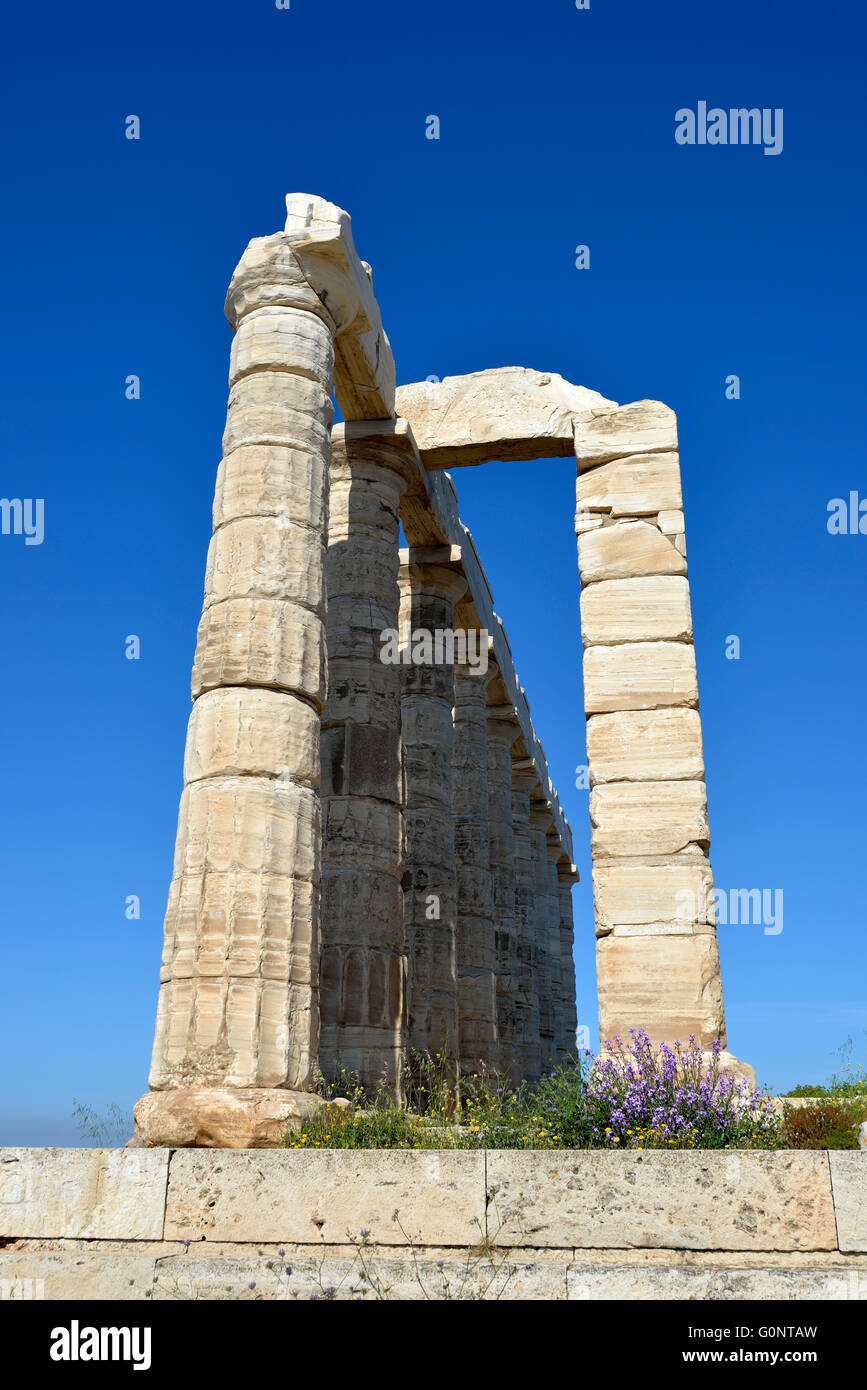 Temple of Poseidon in cape Sounio, Attica, Greece Stock Photo - Alamy