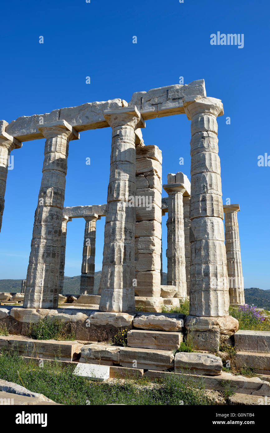 Temple of Poseidon in cape Sounio, Attica, Greece Stock Photo - Alamy