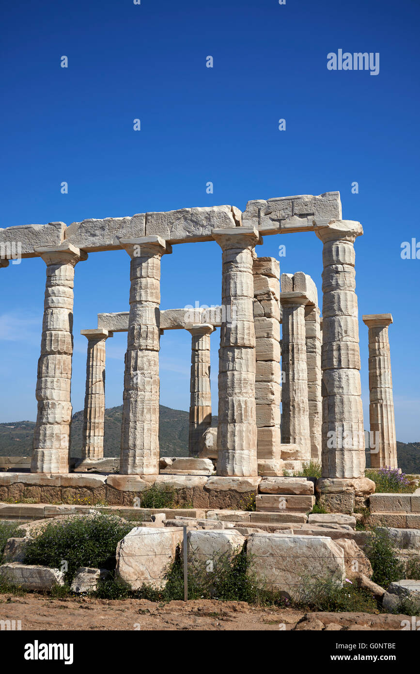 Temple of Poseidon in cape Sounio, Attica, Greece Stock Photo - Alamy
