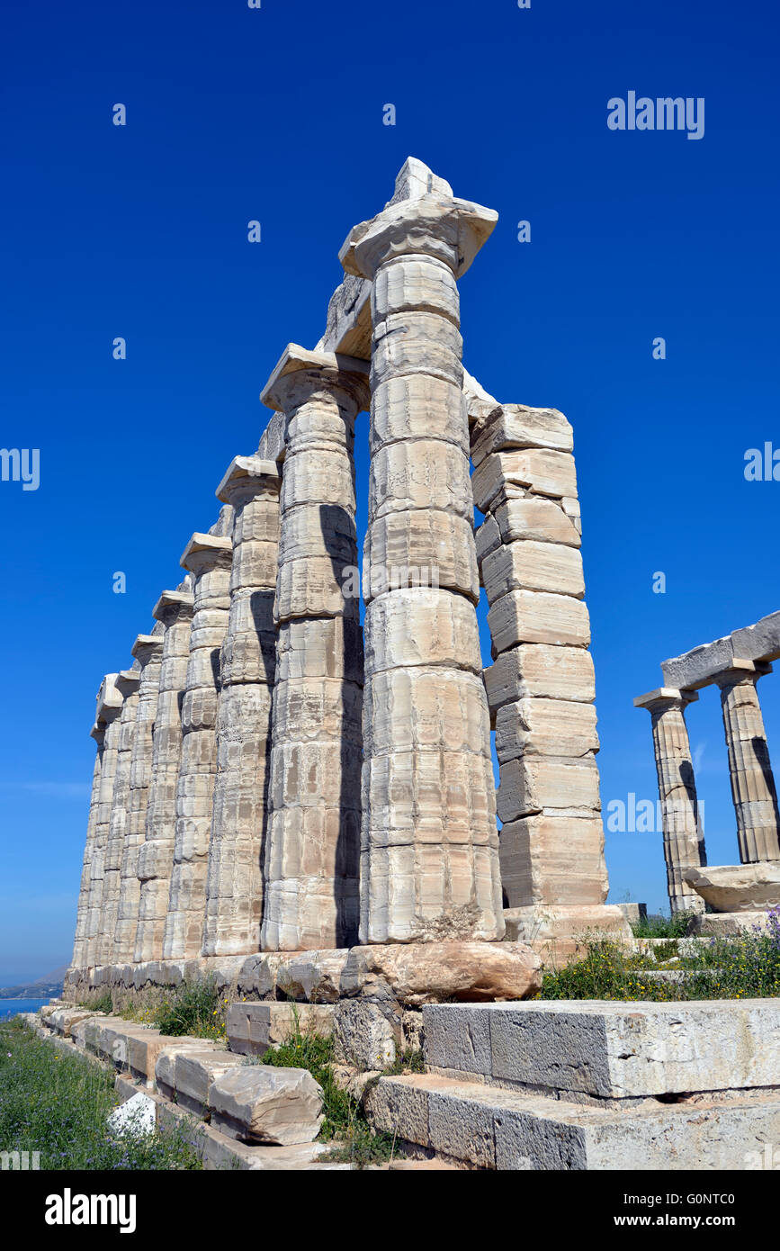 Temple of Poseidon in cape Sounio, Attica, Greece Stock Photo - Alamy
