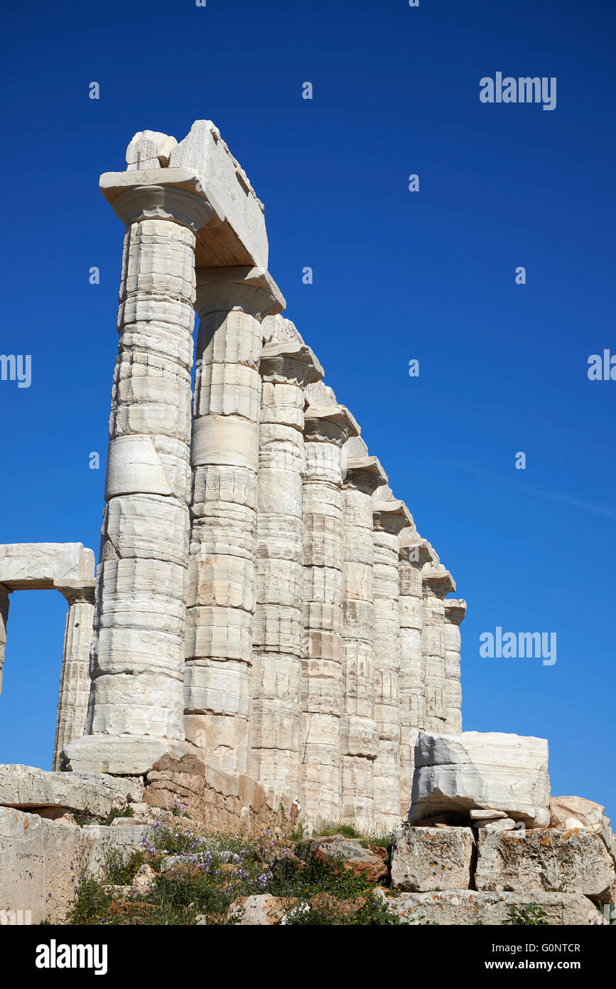 Temple of Poseidon in cape Sounio, Attica, Greece Stock Photo - Alamy