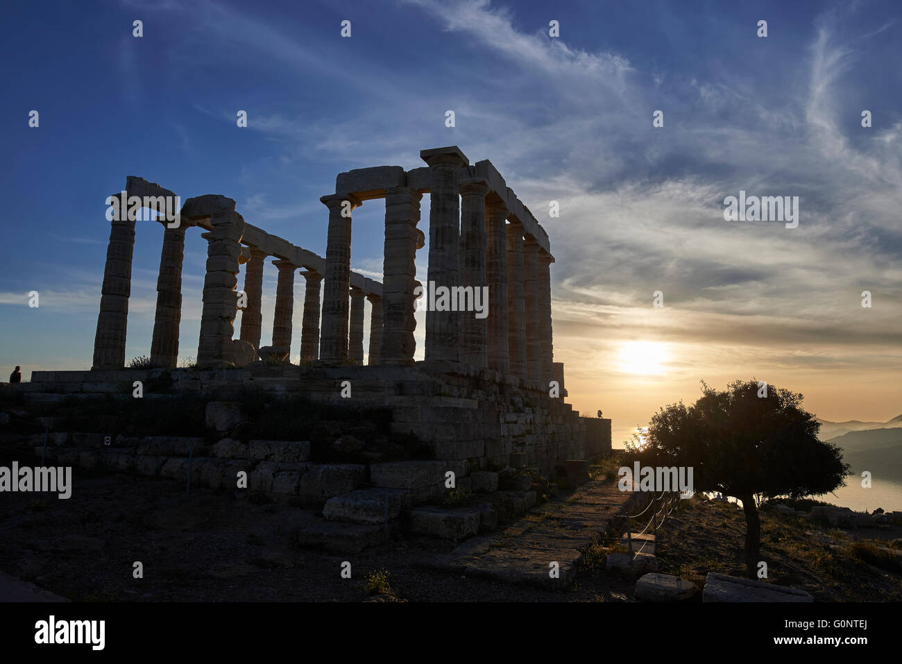 Temple of Poseidon in cape Sounio, Attica, Greece Stock Photo - Alamy