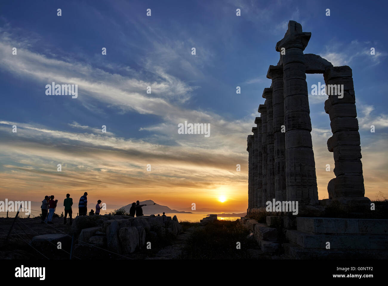 Temple of Poseidon in cape Sounio, Attica, Greece Stock Photo - Alamy