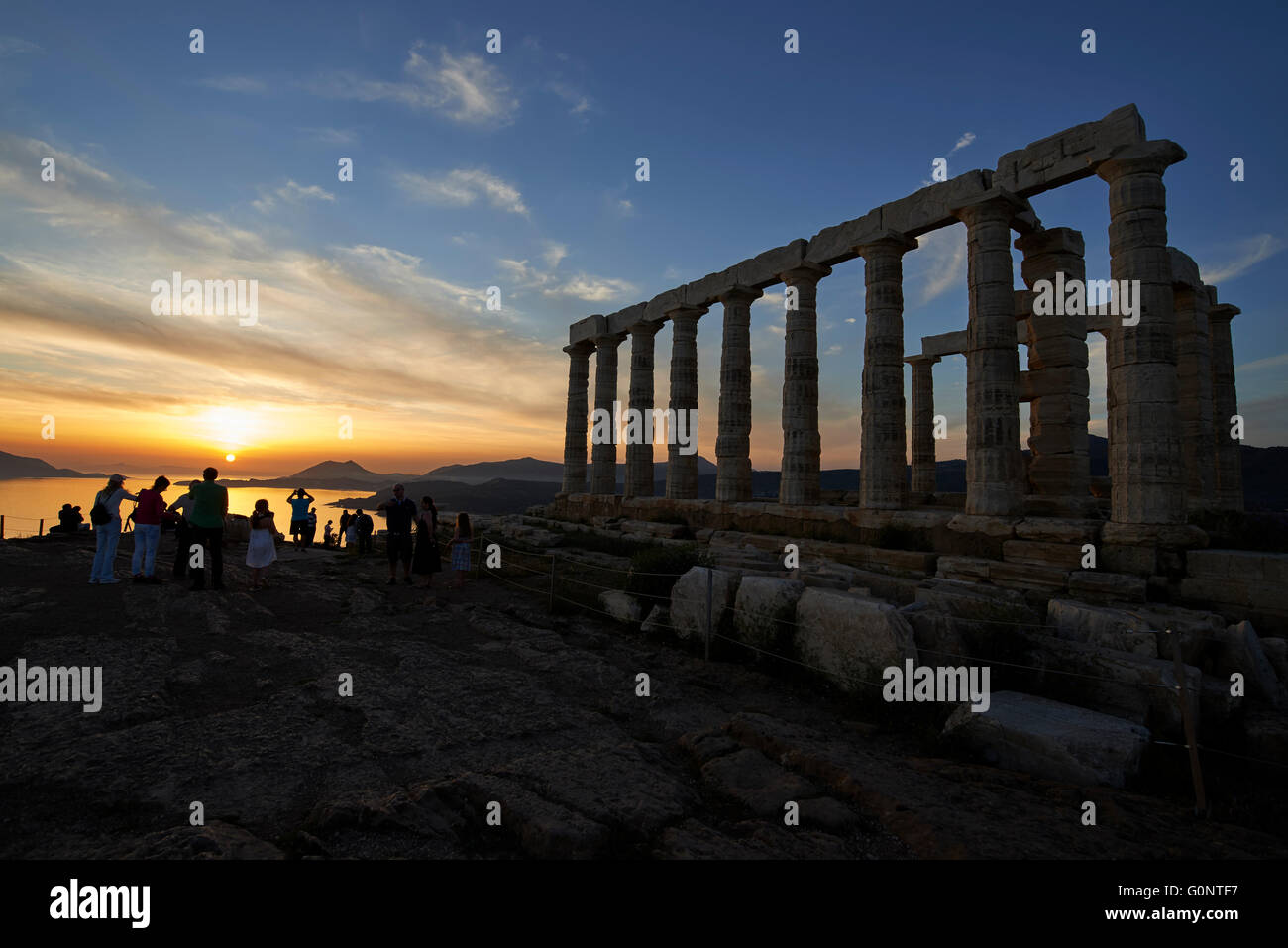 Temple of Poseidon in cape Sounio, Attica, Greece Stock Photo - Alamy