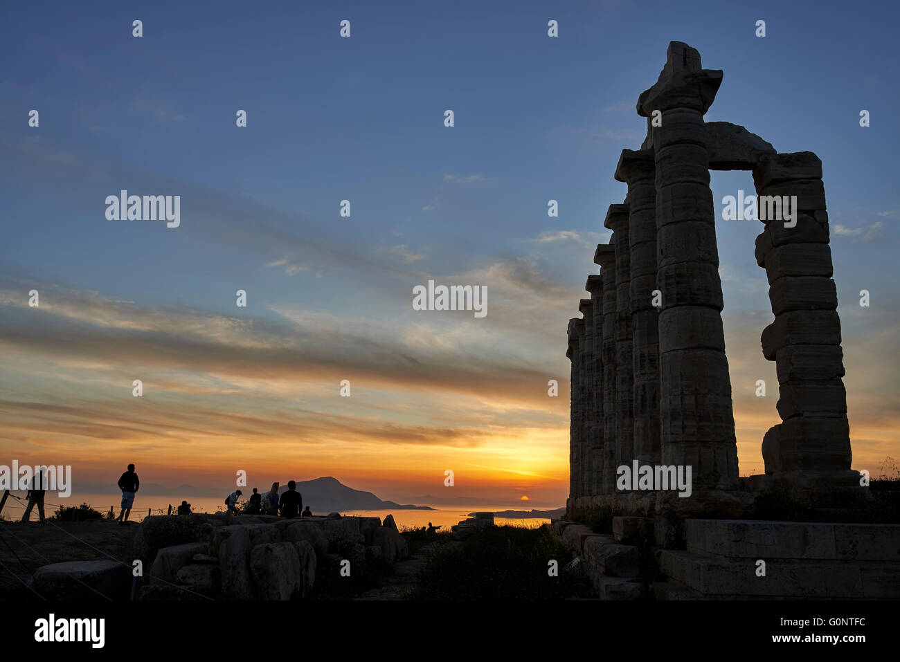 Temple of Poseidon in cape Sounio, Attica, Greece Stock Photo - Alamy