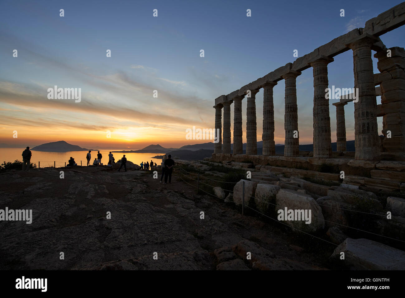 Temple of Poseidon in cape Sounio, Attica, Greece Stock Photo - Alamy