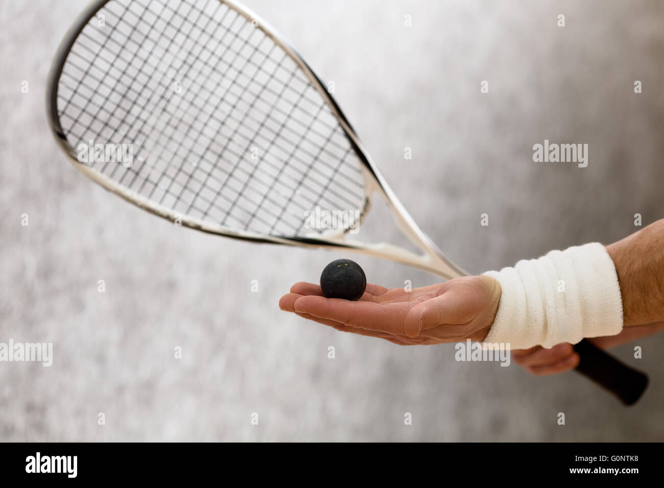 Squash racket closeup Stock Photo