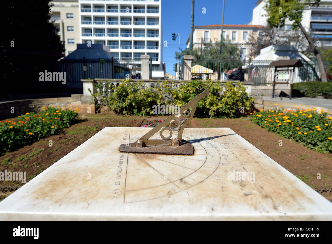 Sundial in National Garden of Athens, Greece Stock Photo Alamy
