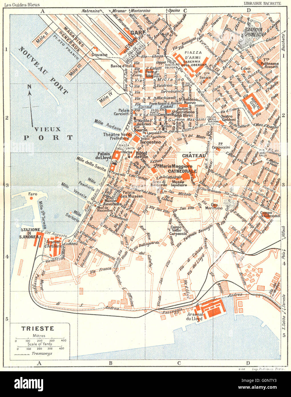 Map of trieste hi res stock photography - Italy Trieste 1914 Antique Map G0NTY3