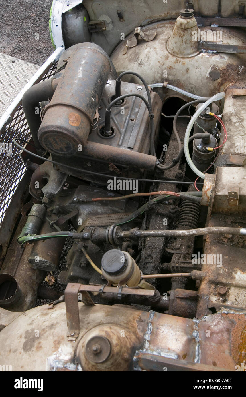 trabant car cars engine 500cc two stroke motor internal combustion can be removed with one spanner Stock Photo