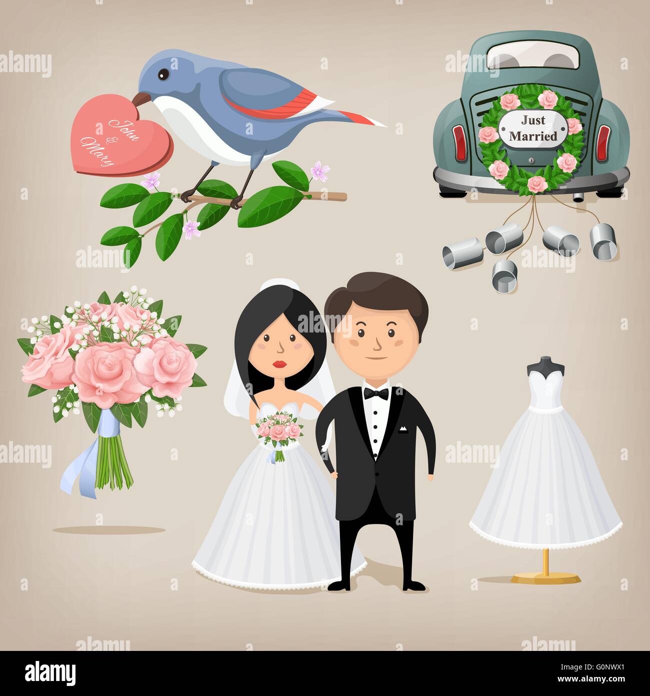Wedding set. Vector illustration Stock Vector Image & Art - Alamy