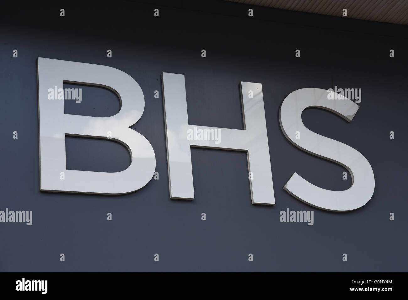BHS Store Sign,Oxford Street,London UK Stock Photo
