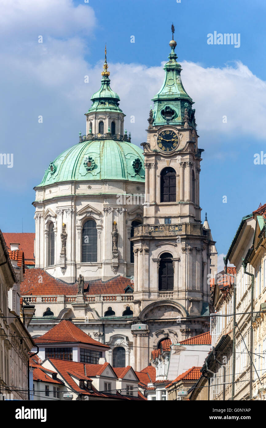 Baroque architecture gem, St Nicholas Church Prague Lesser Town,, Czech Republic Stock Photo