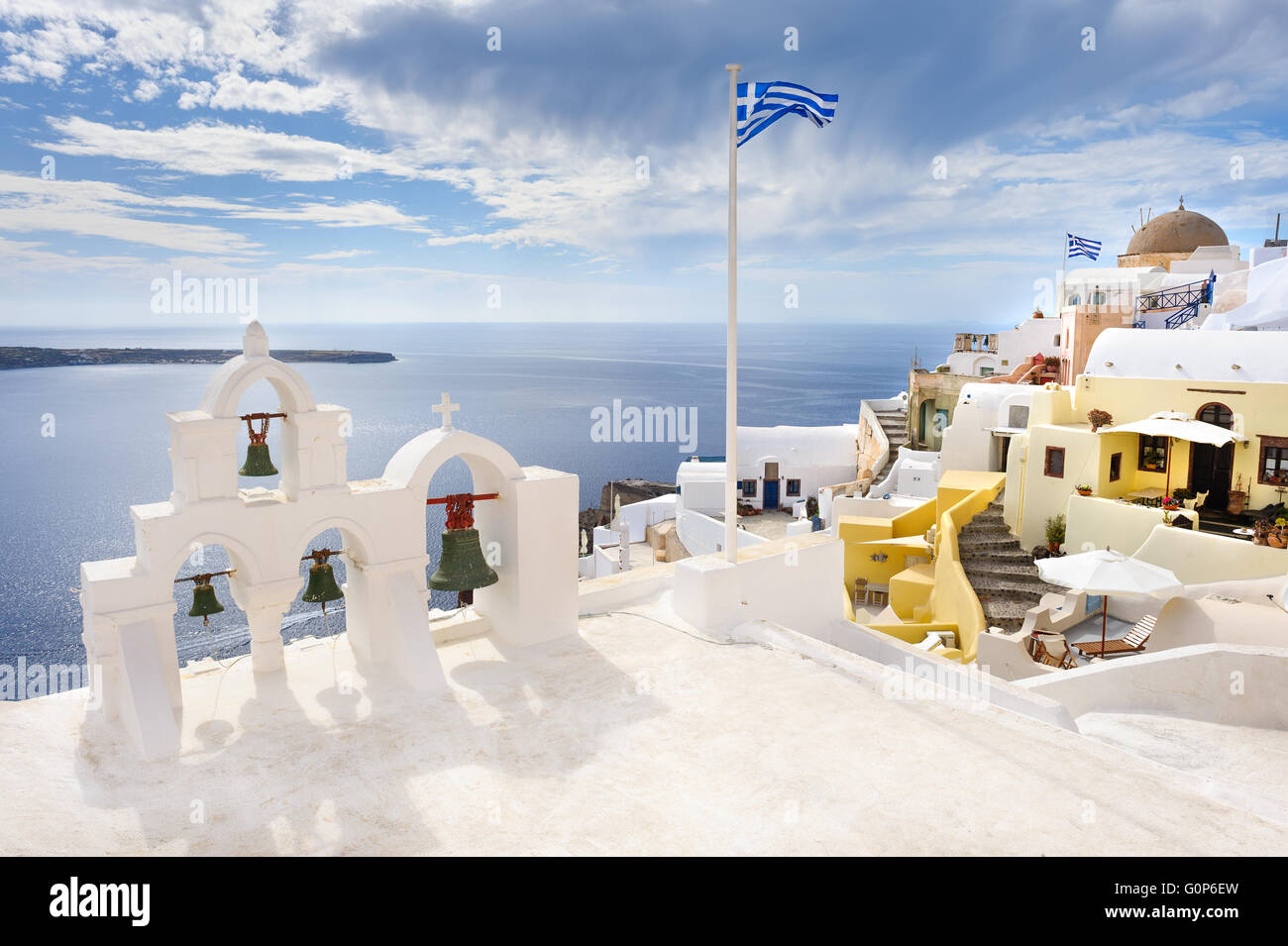 Oia view at Santorini, Greece Stock Photo