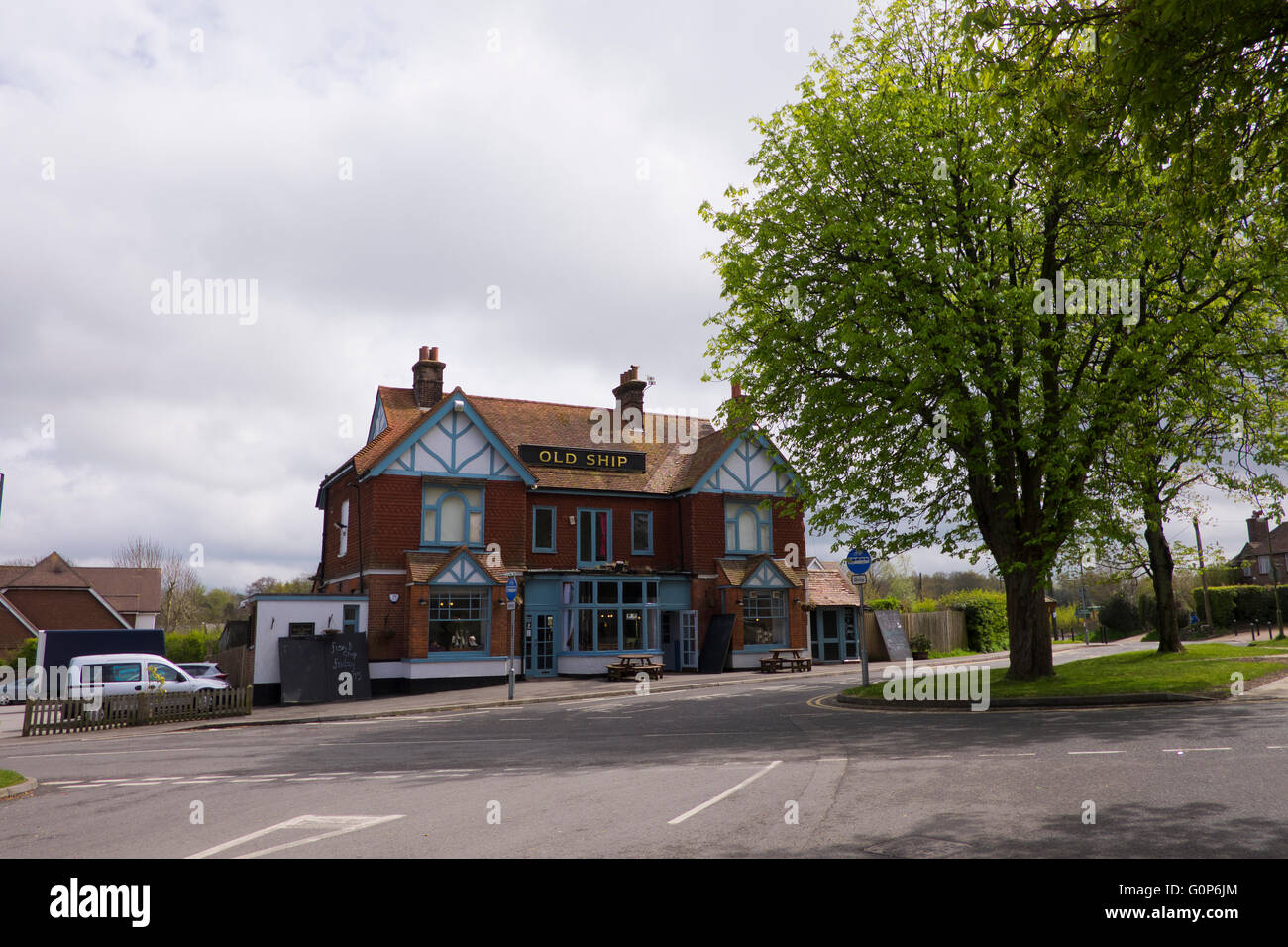 The Old Ship public house in the village of tattsfield in Surrey in UK Stock Photo