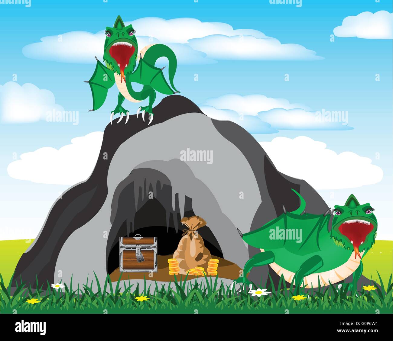 Cave and dragons Stock Vector Image & Art - Alamy