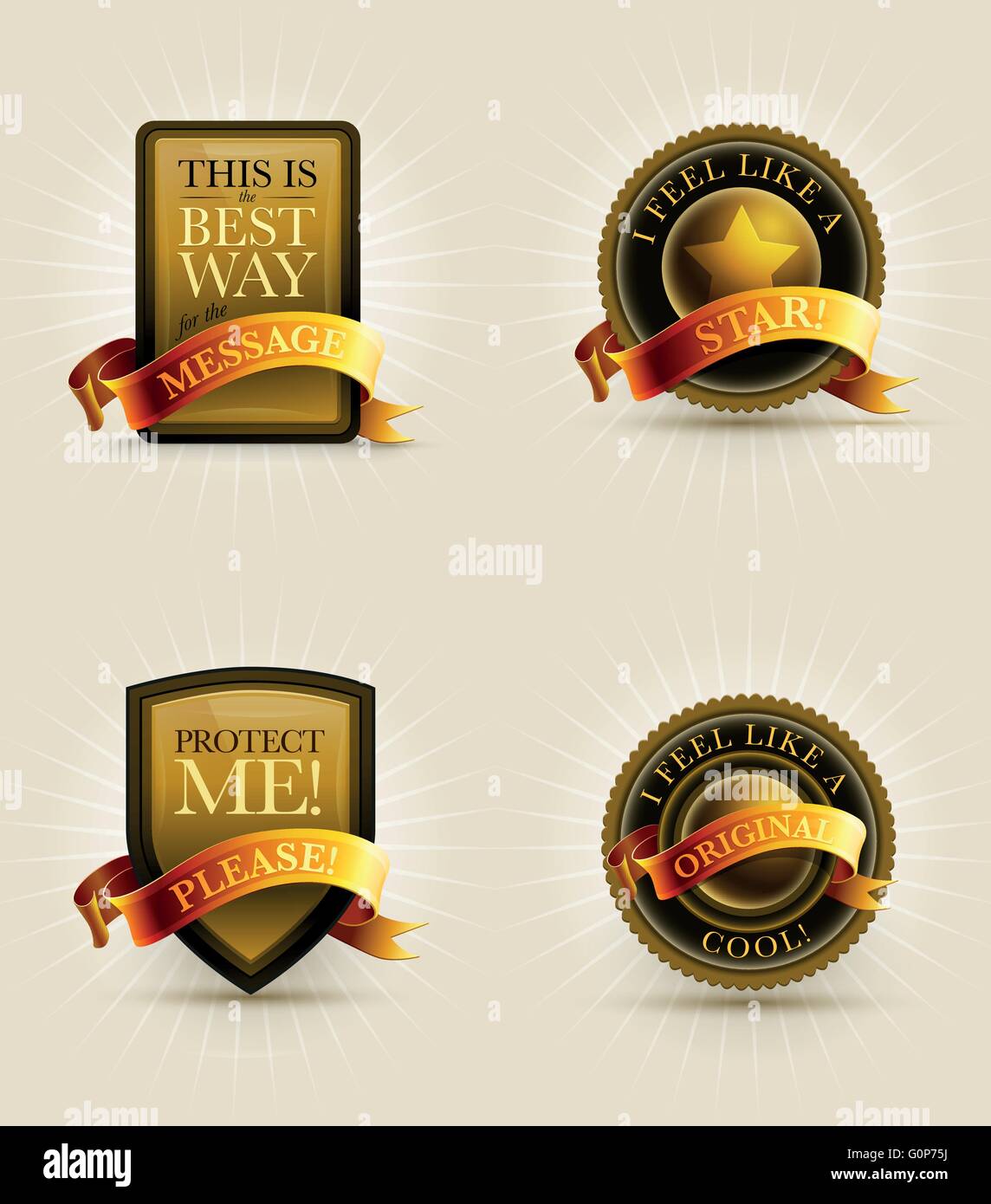 Gold circle set vector vectors hi-res stock photography and images - Alamy