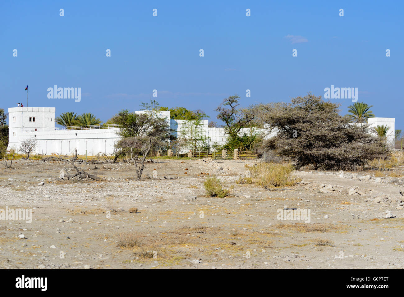 Exterior of Namutoni Rest Camp in Etosha National Park, Namibia Stock