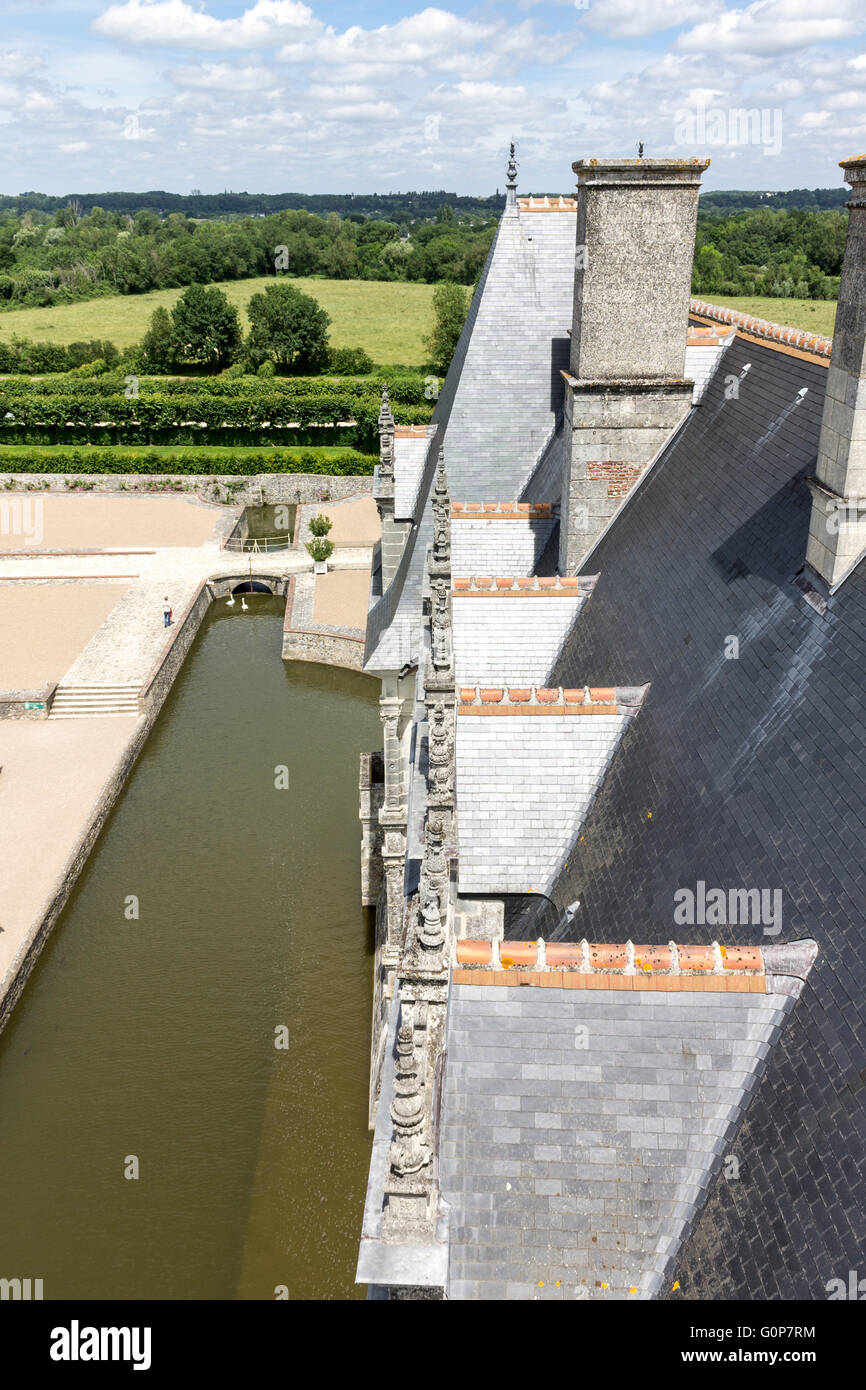 Chateau Villandry Roof Loire Valley France Stock Photo Alamy