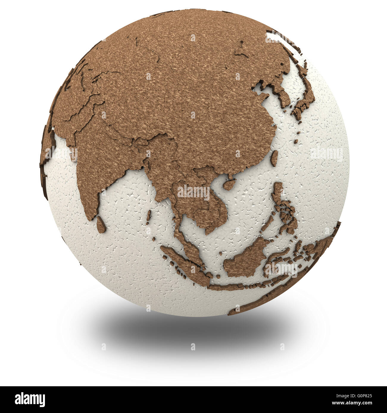 Southeast Asia on 3D model of planet Earth with oceans made of ...